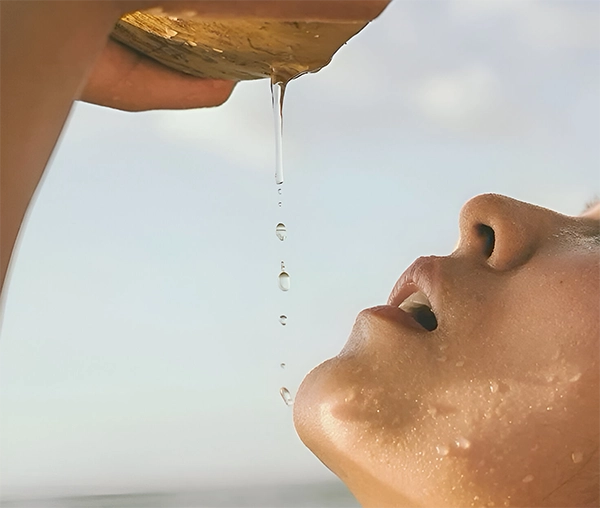 woman drinking water
